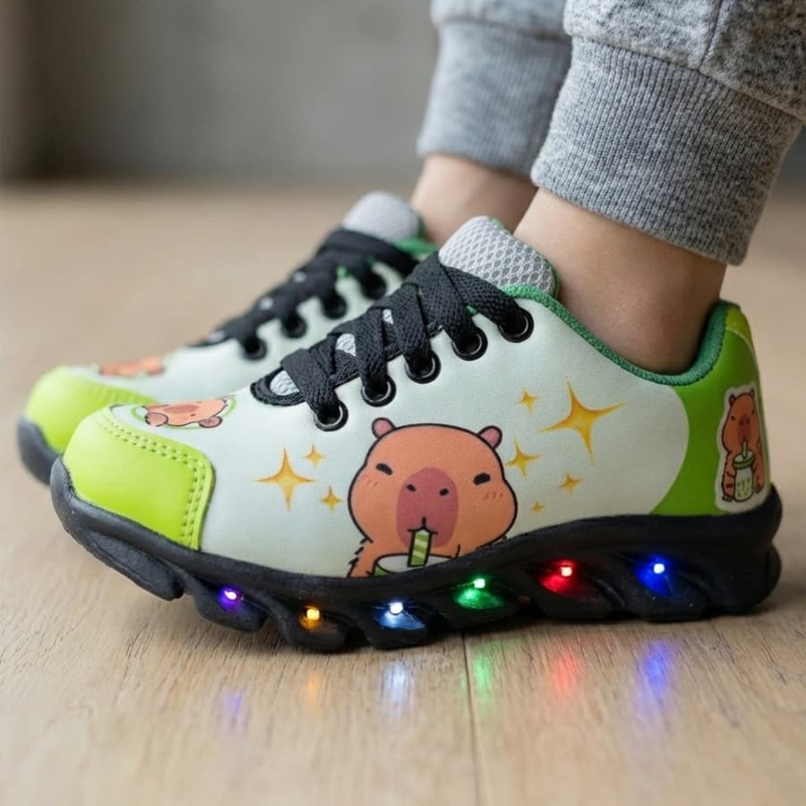 Ténis Infantil Masculino Feminino Capivara Personagem Confortável Duradouro Resistente