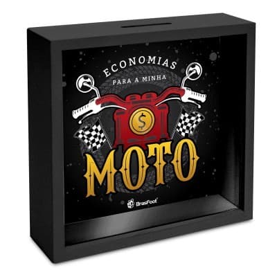 Quadro Cofre 18x18cm Brasfoot - Economias Para A Minha Moto