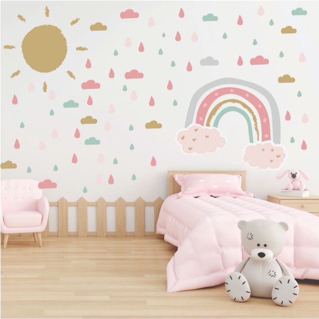 Adesivos de Parede Infantil Desenho Arco-Íris