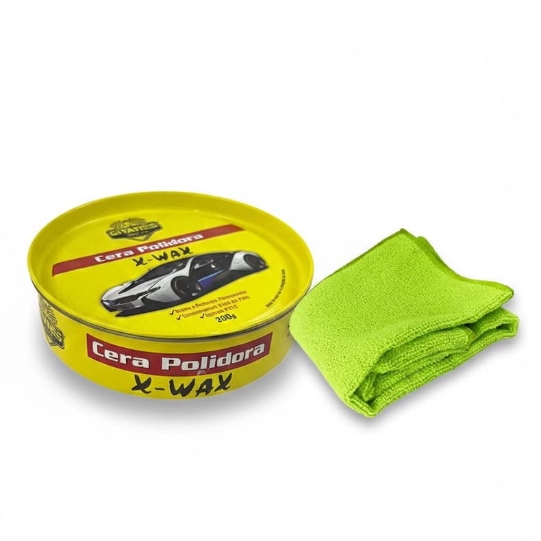Kit Cera Polidora Cremosa 200g + Pano Toalha Microfibra