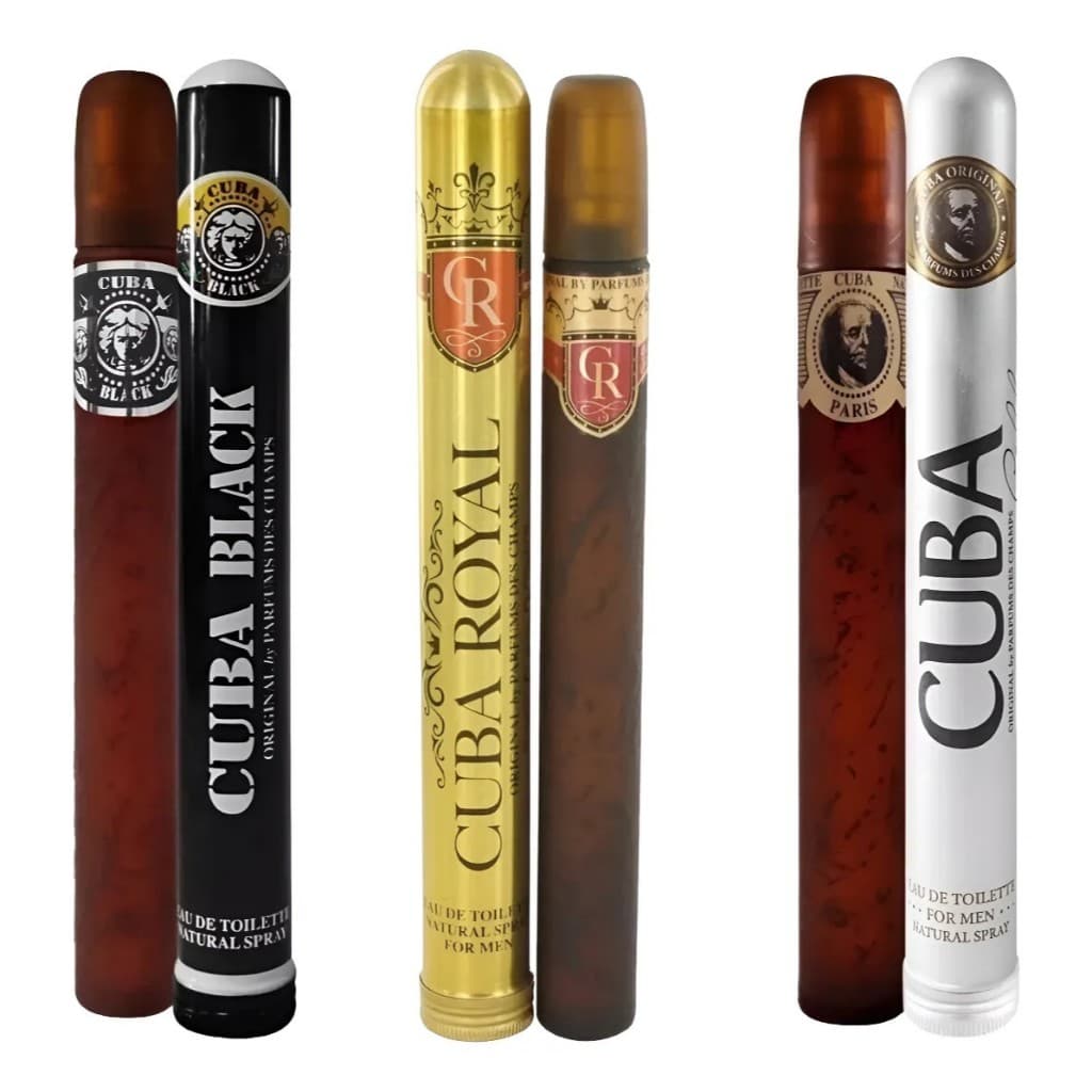Kit 03 Perfumes Cuba Gold + Cuba Royal + Cuba Black- 35 Ml
