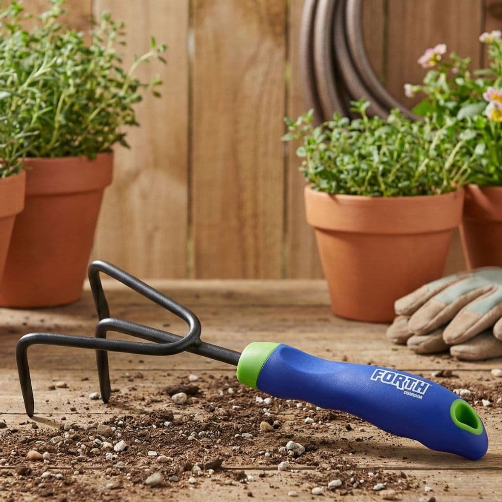 Ancinho 3 Dentes Metálico Para Jardinagem Forth Jardim Rastelo de mão Ferramenta para horta