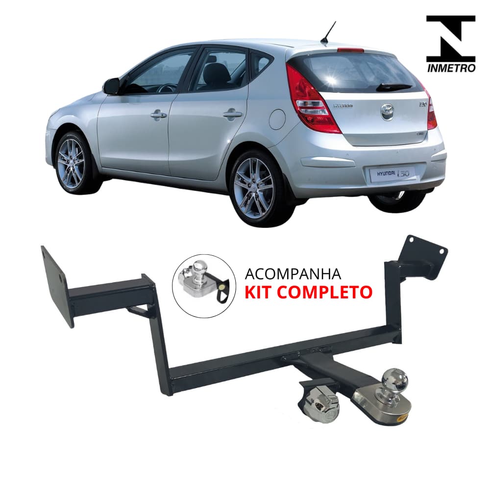 Engate Reboque Fixo Hyundai I30 Hatch De 2009 Até 2012 Capacidade 700kg Homologado Inmetro Brucke