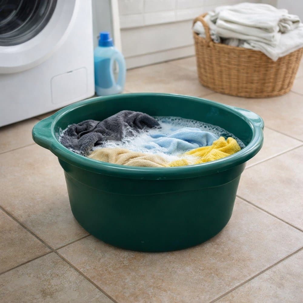 Bacia Plástica Grande 35 Litros Azul Verde Resistente Multiuso Lavagem