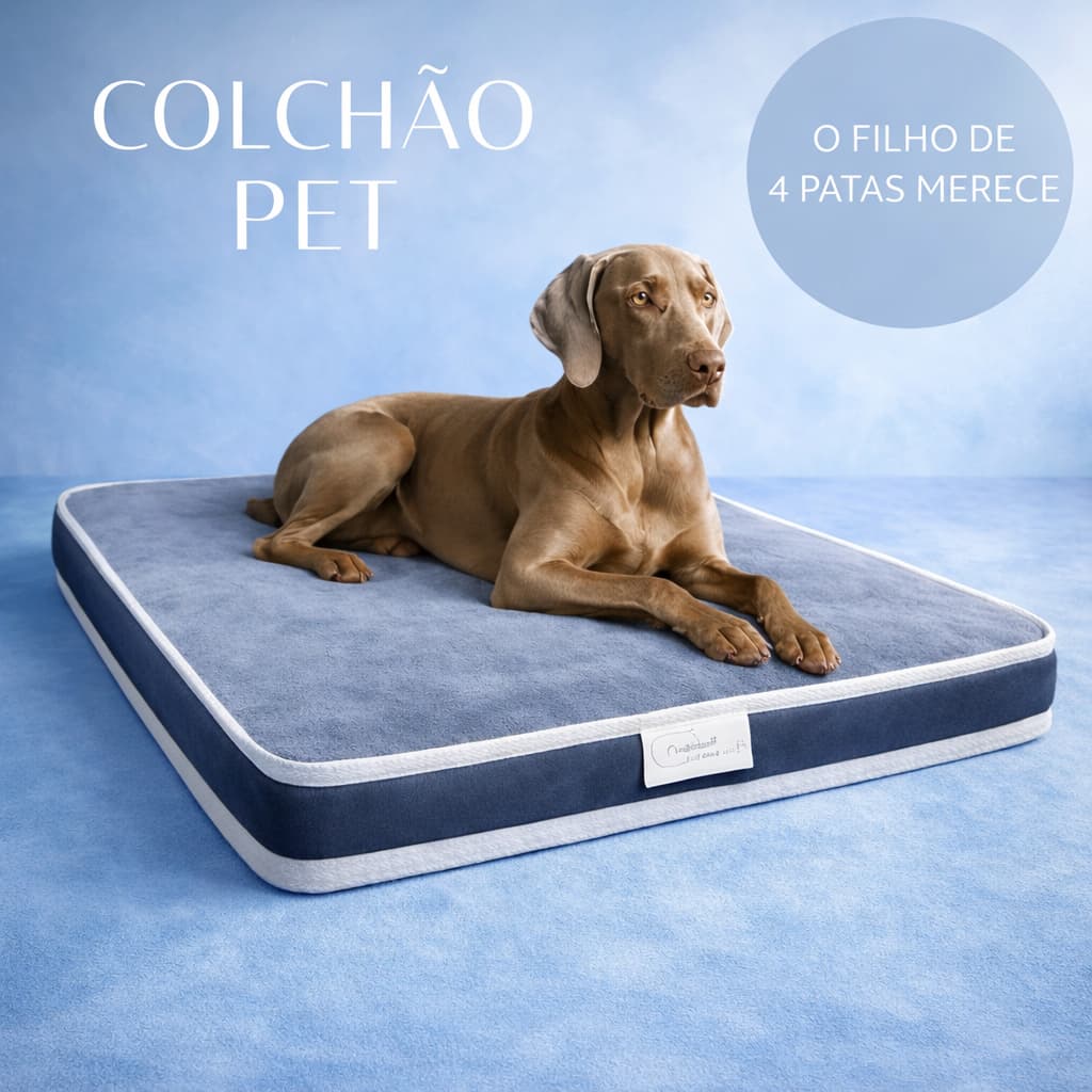 Comfortwell Colchão Pet Ortopético Caminha Cama P, M e G Premium Para Cães Gatos Cor Cinza