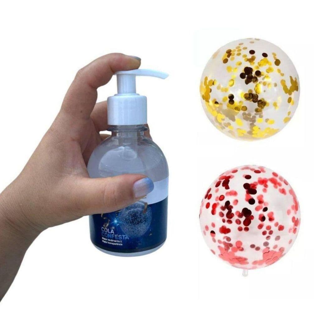 Cola Silicone Paulista Confesta 250ml Cola para Aplicação de Confetes Balões Bexigas De Ar Bubble