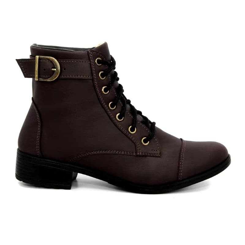 Bota coturno Feminino Cano Baixo em Couro Sintético Super Confortável e Leve envio rápido