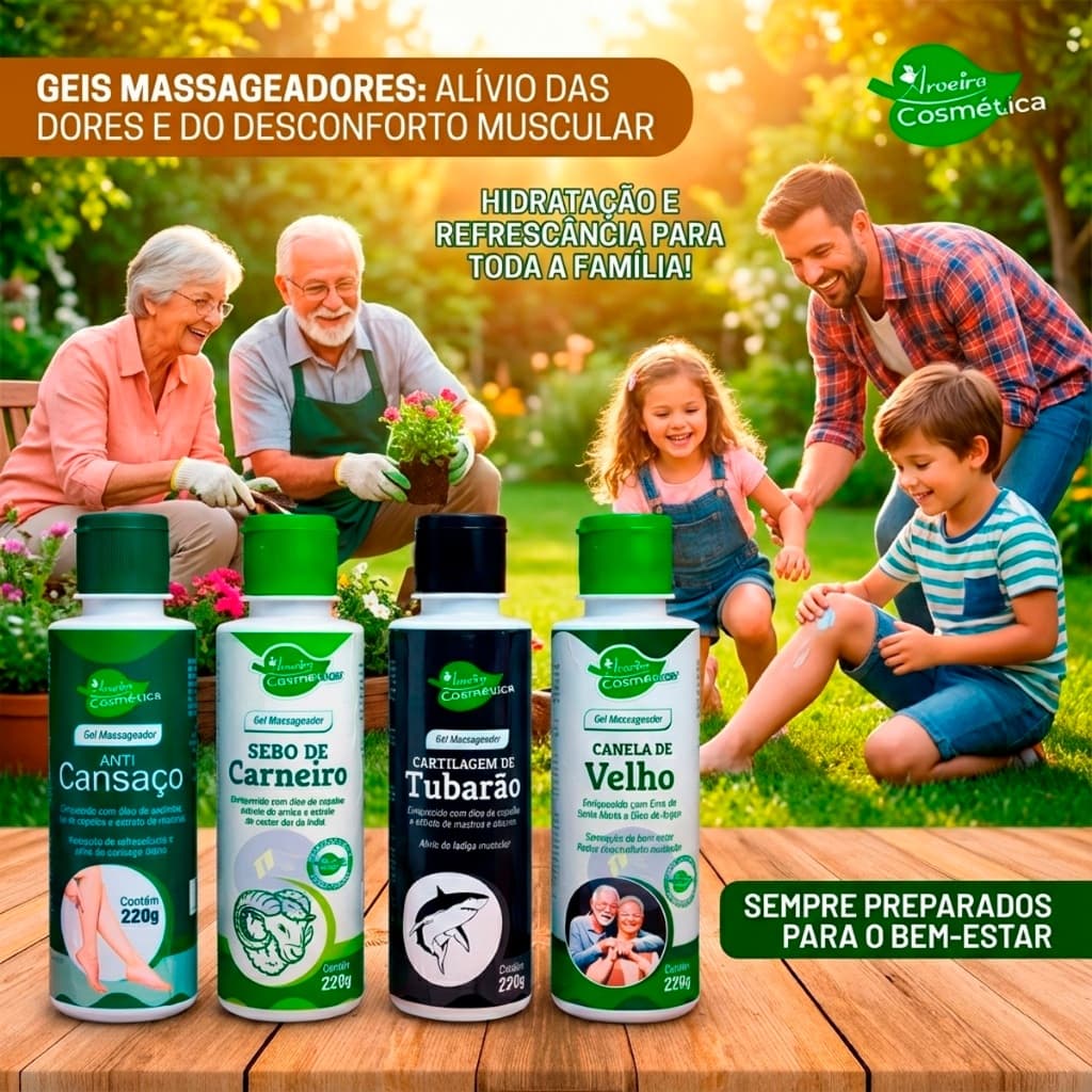 Gel Massageador Com Extratos Naturais 220g Alívio Do Desconforto Muscular