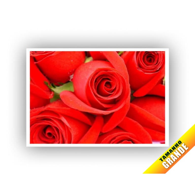 Flores Vermelhas para Bolo Grande 30x40cm de 7kg personalizado