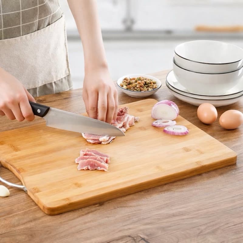 Tábua de Corte em Bambu com Alça – Legumes, Carne e Churrasco