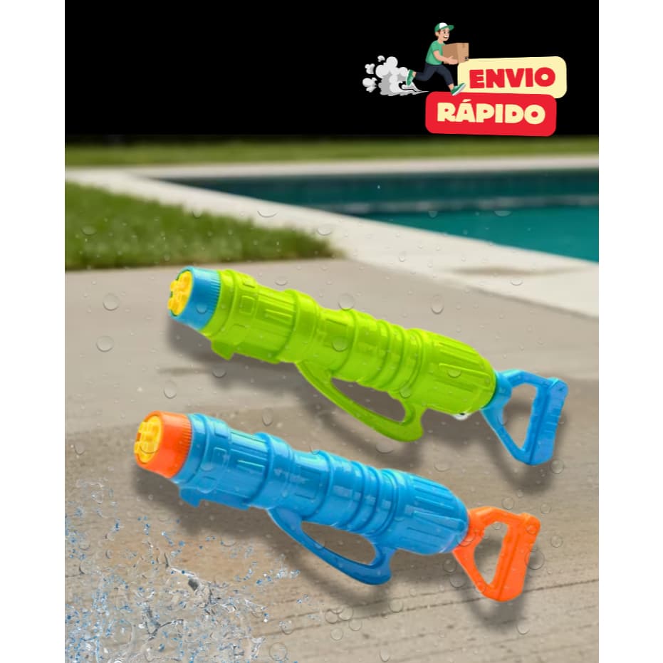 Arminha Pistola De Água 47cm Grande Em Plástico Verão Piscina Praia Infantil Diversão Brinquedo Arma Lança Agua lançador
