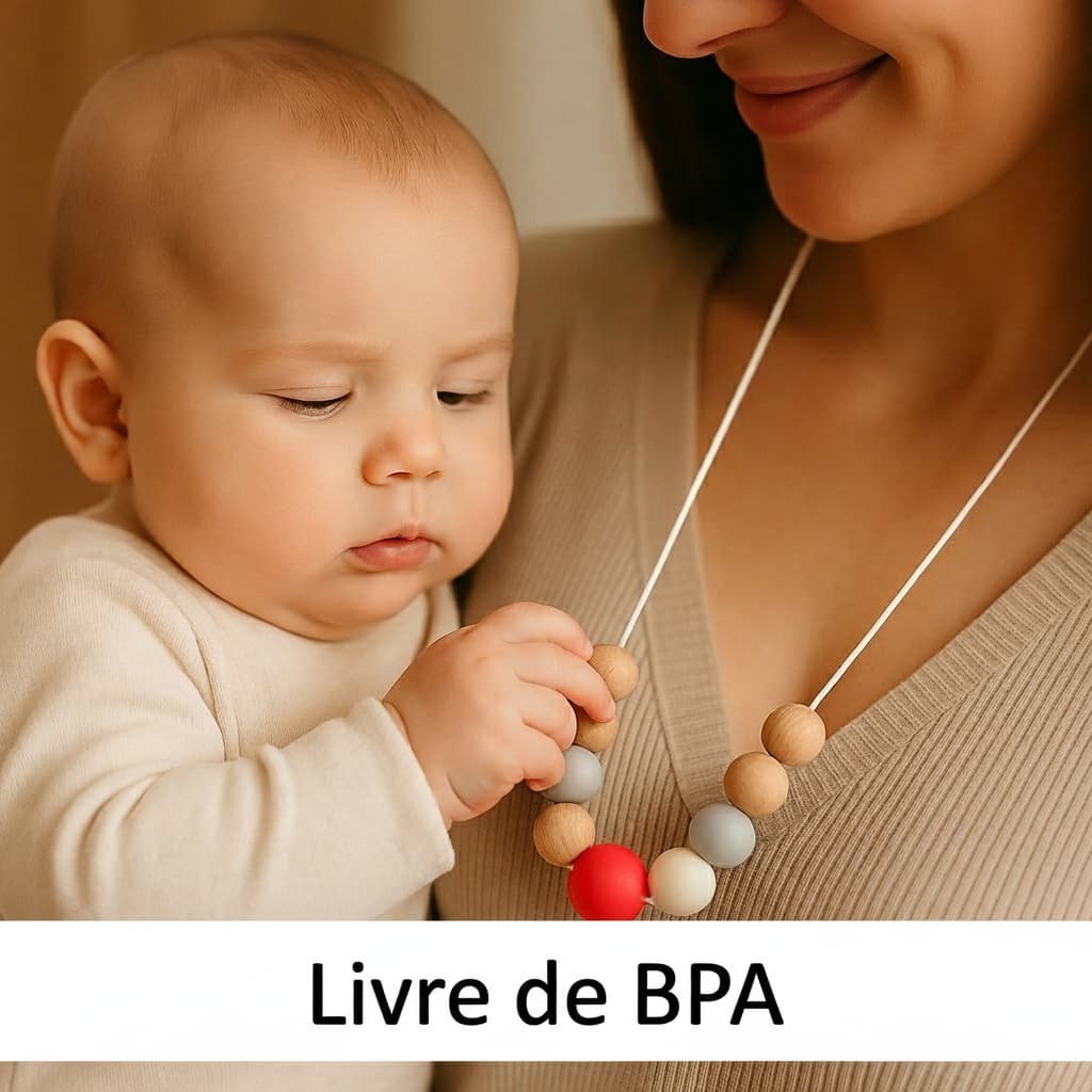 Colar Sensorial Mordedor Elegante Delicado - Silicone Livre de BPA - Para Bebês Amamentação Miçanga