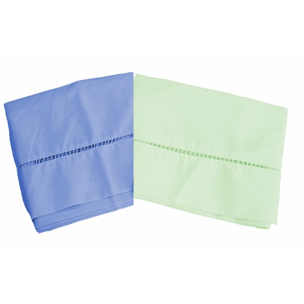 Fronha Algodão Percal 200 Fios Ponto Palito 60x40 Verde/Azul