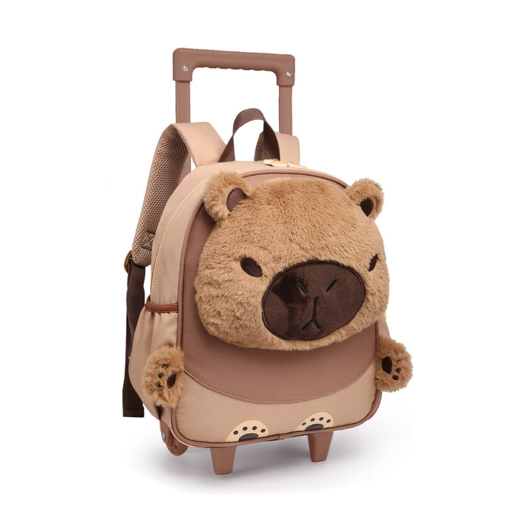 Mochila Pré Escola Pelúcia Capivara Tututti Marrom Nova Rio