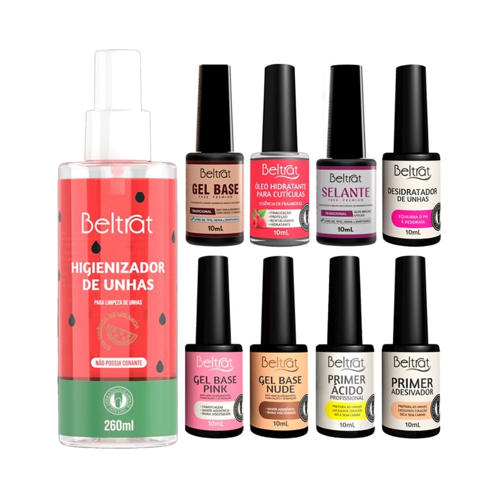Beltrat Preparadores De Unhas Prep 260ml Selante Primer Ácido Óleo De Cutícula Gel Base Desidratador