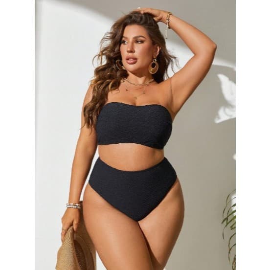 biquini top faixa plus size com bojo removivel e calcinha hotpants com forro duplo