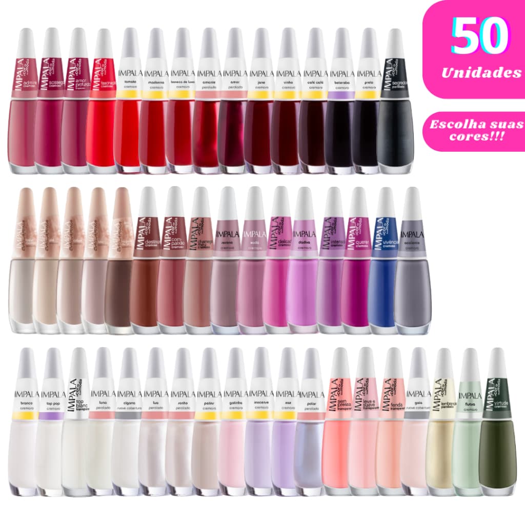 KIT COM 50 / 40 / 30 / 20 / 15 ESMALTE IMPALA SORTIDOS