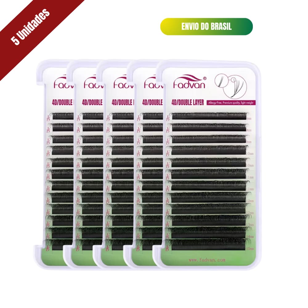 KIT 5 CÍLIOS FADVAN 8D (4D DUPLO)