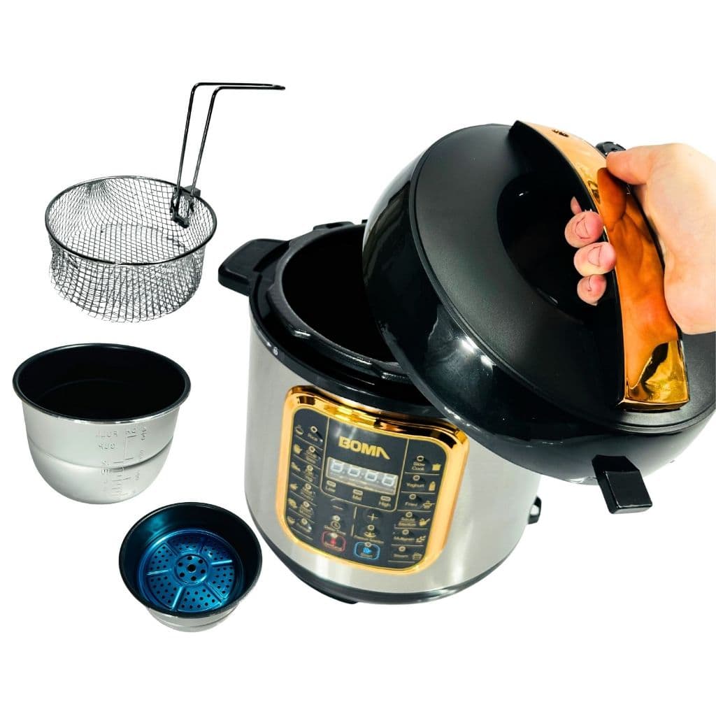 Panela De Pressão Elétrica Digital 6L Com Alça 1000W Potente  Com Interruptor De Segurança 220V