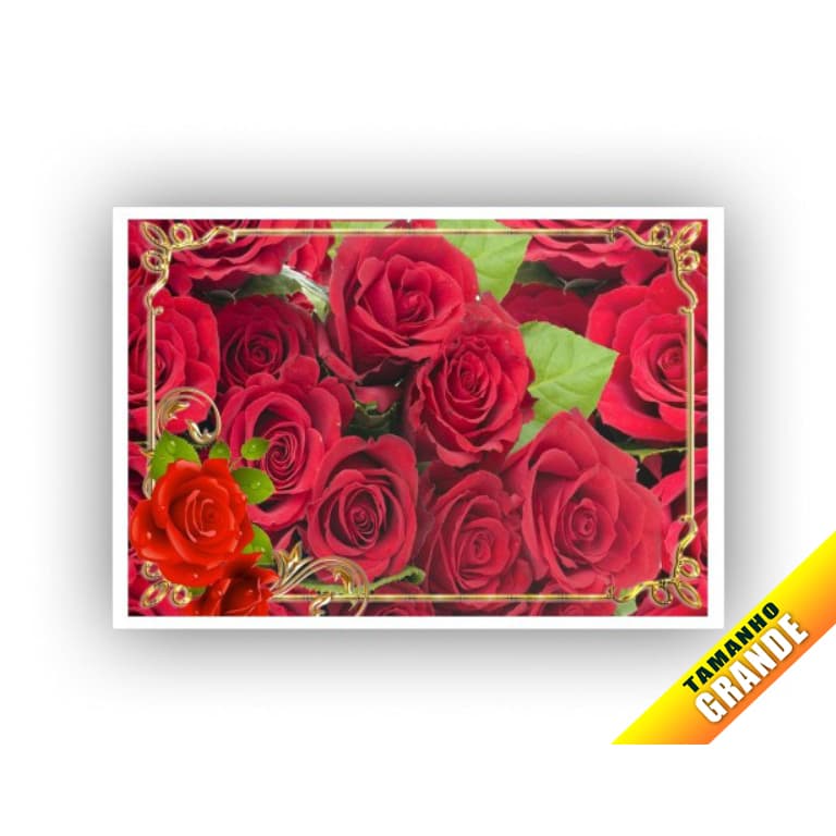 Flores Vermelhos Folha de Arroz para Bolo Grande 30x40cm de 7kg