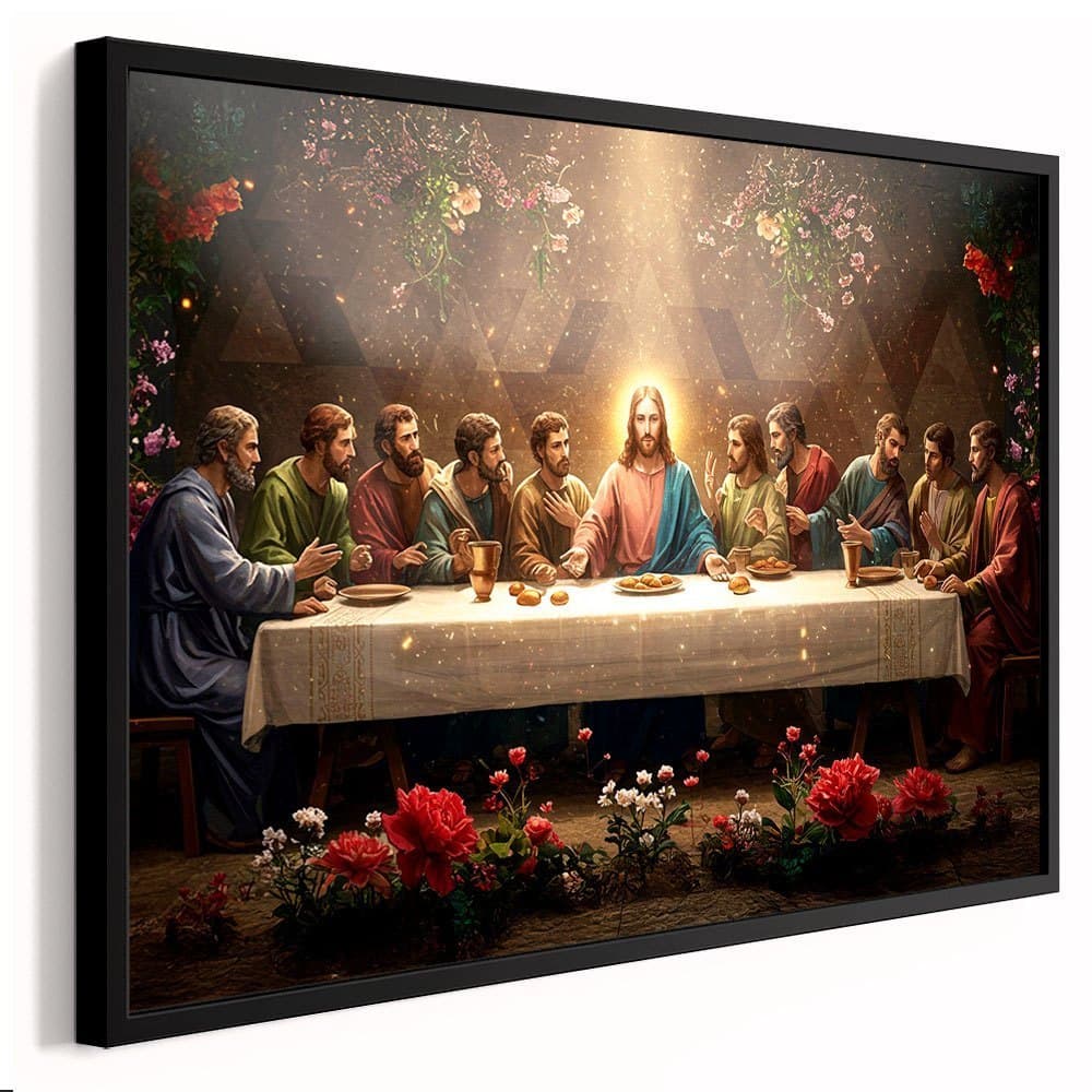 Quadro Decorativo 1 Peça Santa Ceia Sagrada Religioso Moderno Decoração P/ Sala Quartovv
