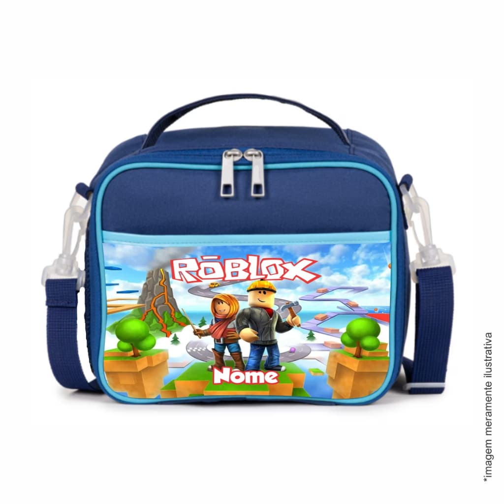 Lancheira Termica Escolar Empresarial Dia a Dia Personalizada Roblox com o NOME ou LOGO Modelo 3