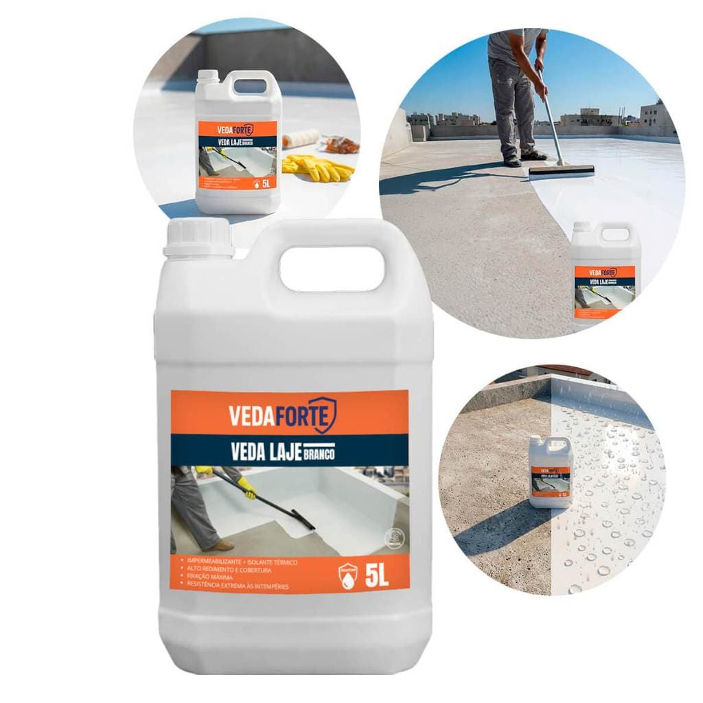 Veda Laje Branco 5L Impermeabilizante Acrílico Isolante Térmico