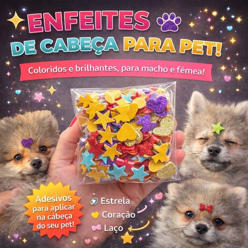120 Adesivos Pet Coleção Enfeites Pet Eva Pet Shop Banho E Tosa Laços cores variadas