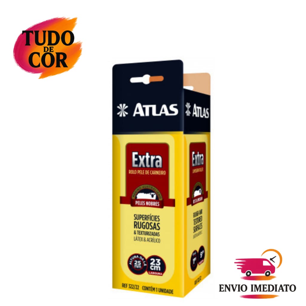 Rolo de Pintura Pele de Carneiro Merino Australiano Atlas 322/22 Lã Extralonga 25mm