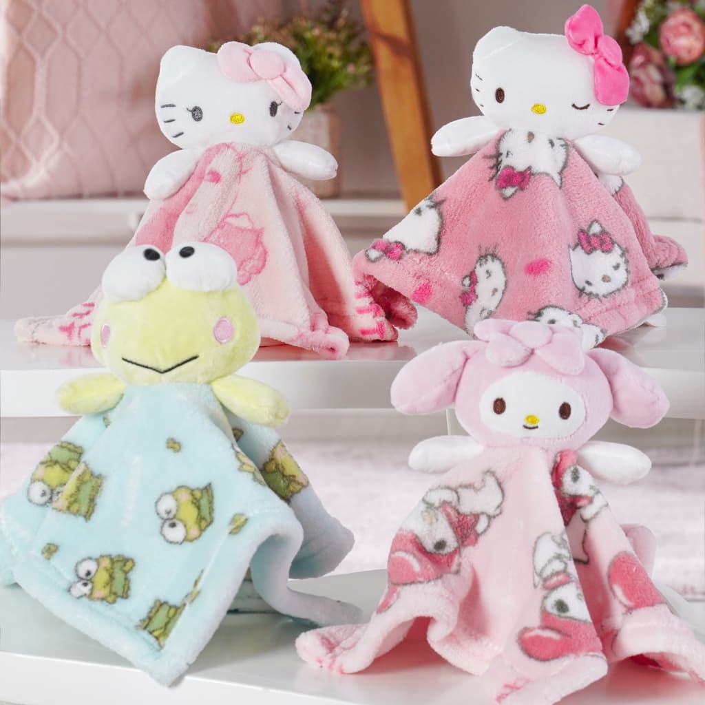 Naninha Hello Kitty e Amigos Naninha para bebê com cabeça de pelúcia Produto Licenciado Bene Casa