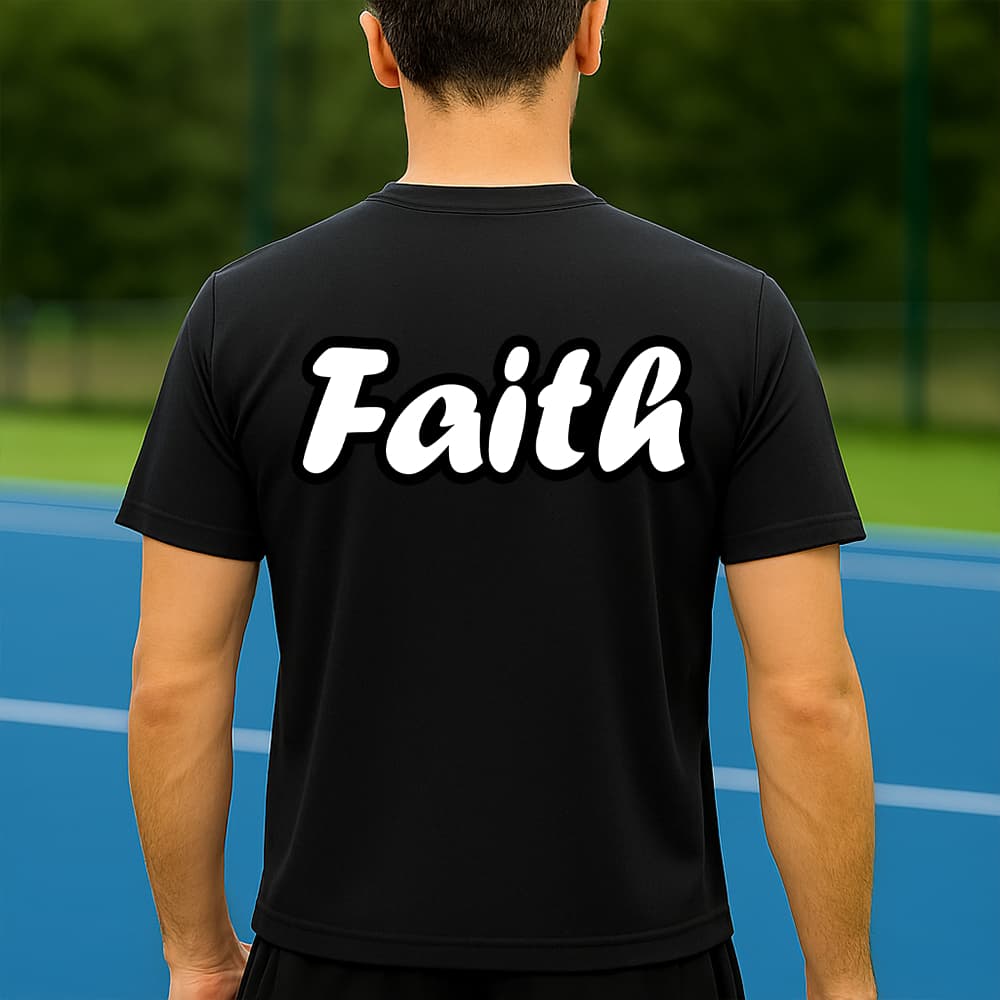 Camiseta Dry Fit Masculina Estampada Faith P ao GG Leve Respirável Academia Treino