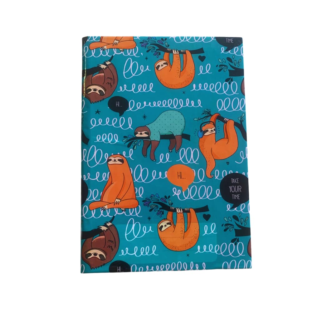 Caderno Pequeno Brochurinha Preguicinha - Bicho Preguiça (Encapado com Contact) 96 Folhas - TILIBRA