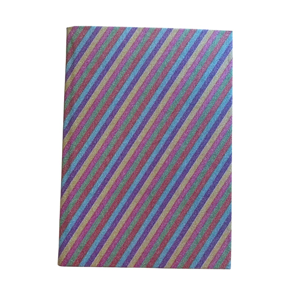 Caderno Pequeno Brochurinha Glitter Brilho Listras  (Encapado com Contact) 96 Folhas - TILIBRA