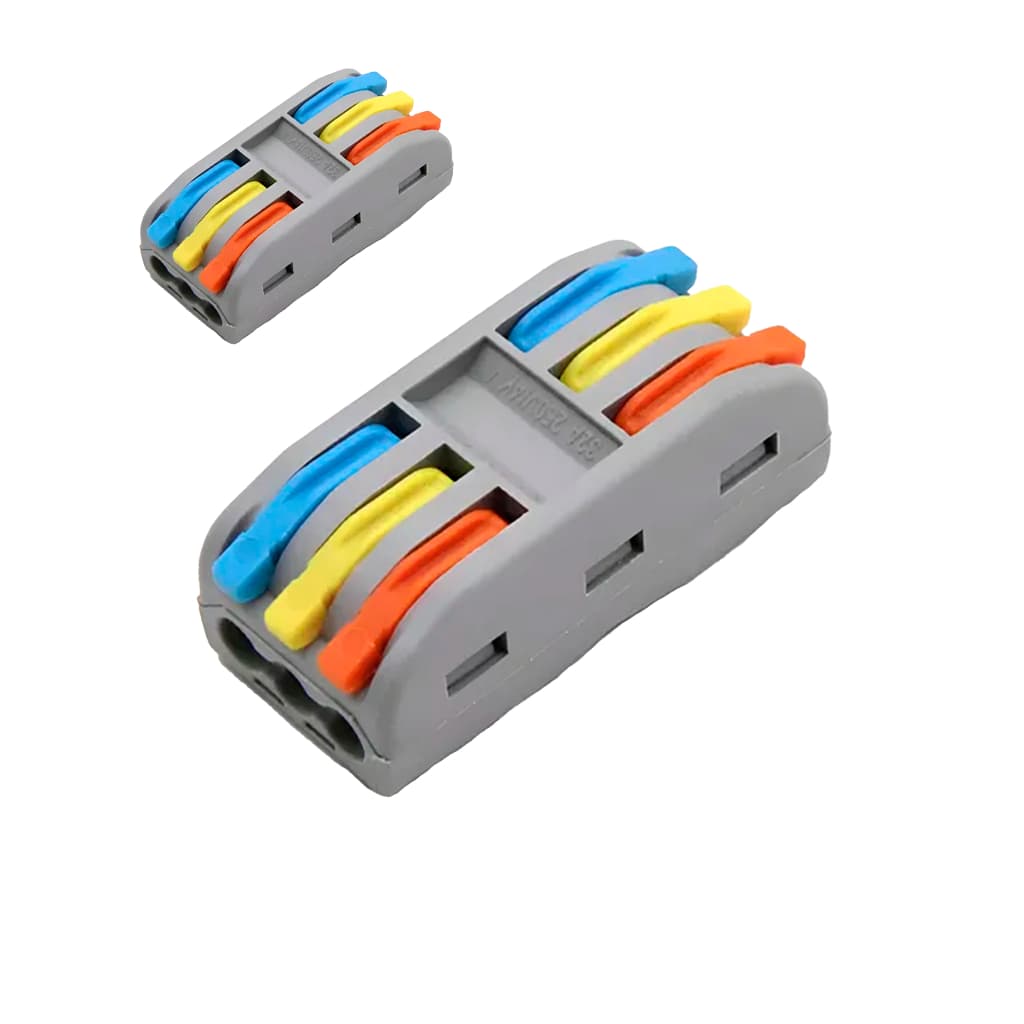 Conector PCT 2-3 e 2-2 Emenda Fio Alavanca 3 Vias 32A e 2 Vias 8 UNIDADES