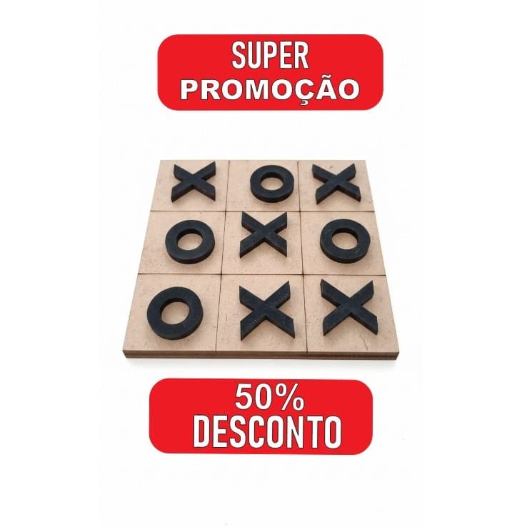 Jogo da Velha MDF - Aniversário Infantil e Festa Escolar - Educativo e Barato Envio Rapido 24hrs