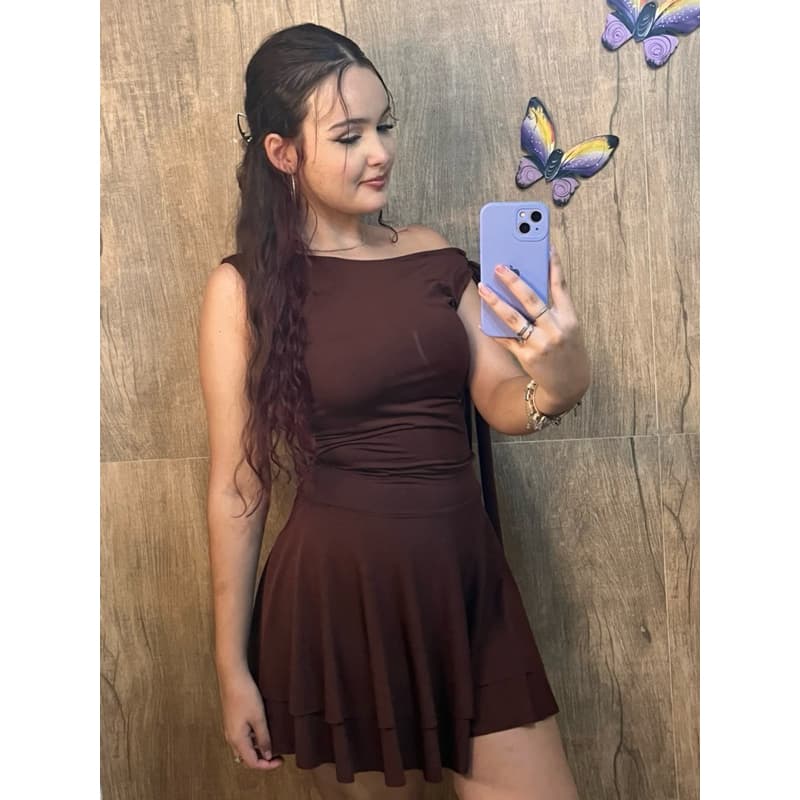 Vestido Feminino Curto Assimétrico-Valoriza a cintura e empina bumbum