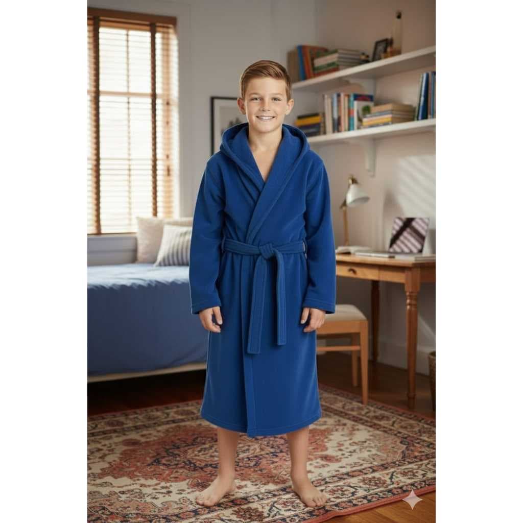 ROUPÃO INFANTIL FLEECE (MACIO) DINOSSAURO E AZUL BIC COM CAPUZ. ROUPÃO DE BANHO. ROUPÃO FOFINHO. ROUPÃO PÓS PISCINA.