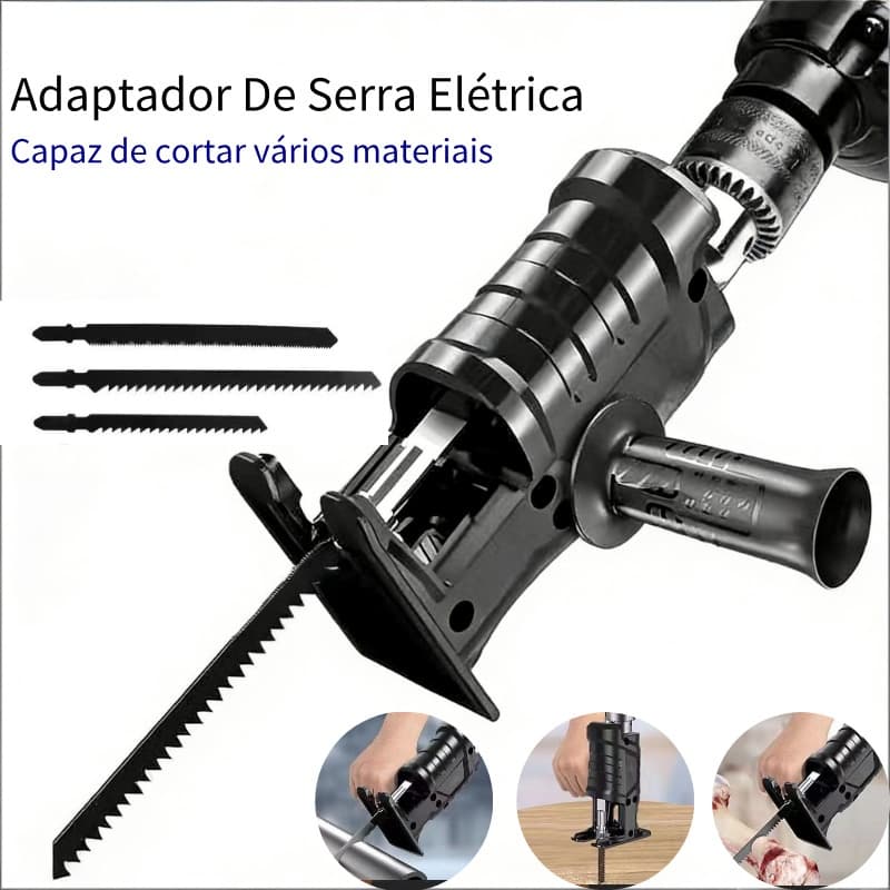 Kit Adaptador de Serra Elétrica Tico Tico Sabre para Furadeira  Ferramenta de Corte p/ Madeira