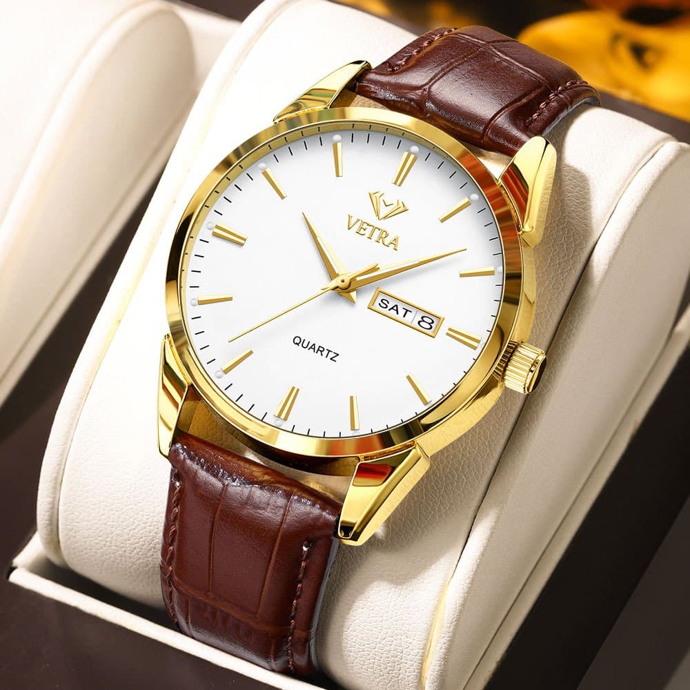 VETRA Relógio Masculino Original Relogio Luxo a Prova d Água Presente para Homem Aço Inoxidável Prata 6898