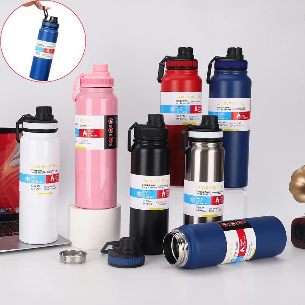 Garrafa Térmica 800ml garrafa espacial Frio/Quente Aço Inoxidável Copo Esportivo Portáti
