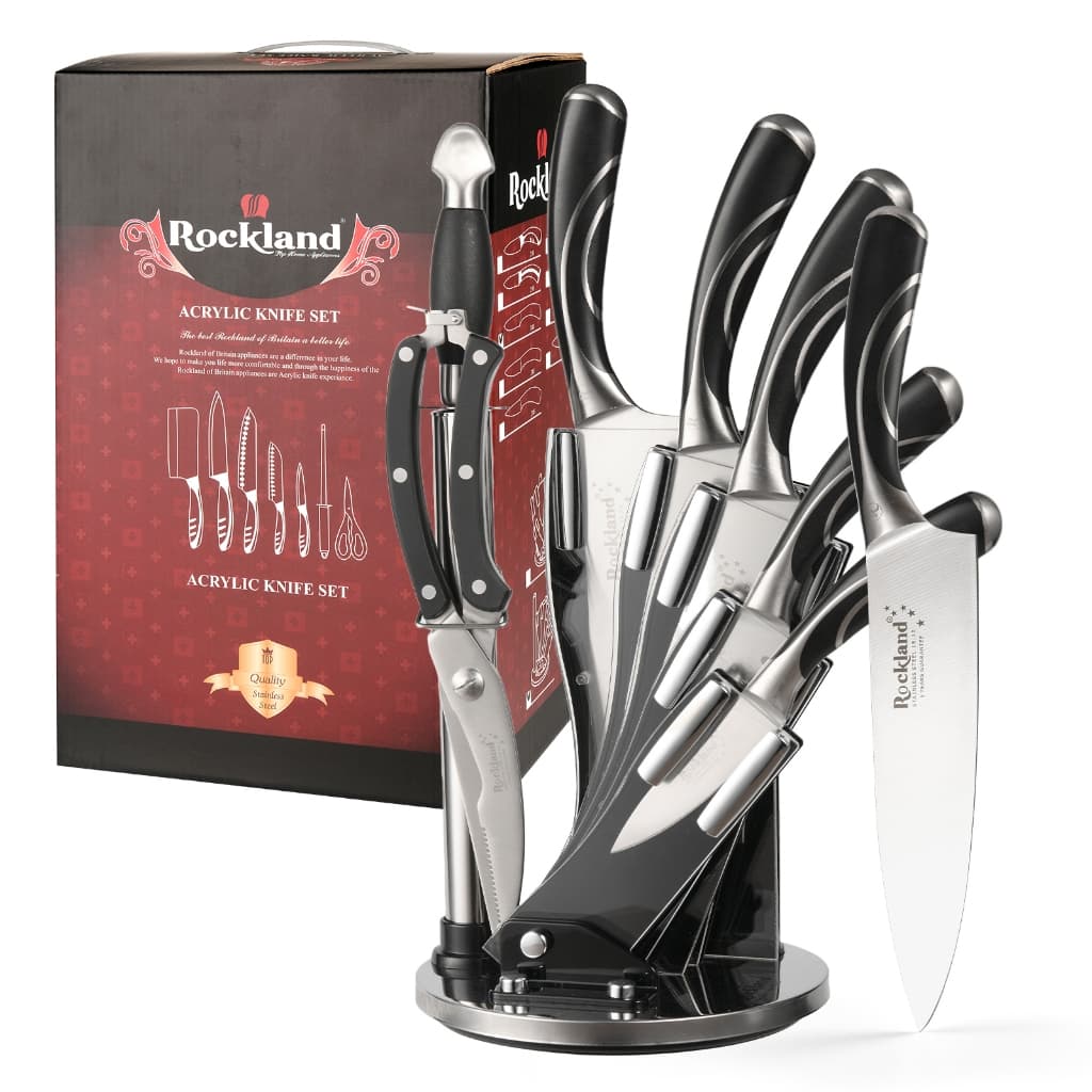 Jogo De Facas Cozinha 8pçs Para Chef Profissional Com Base Aço Inoxidável