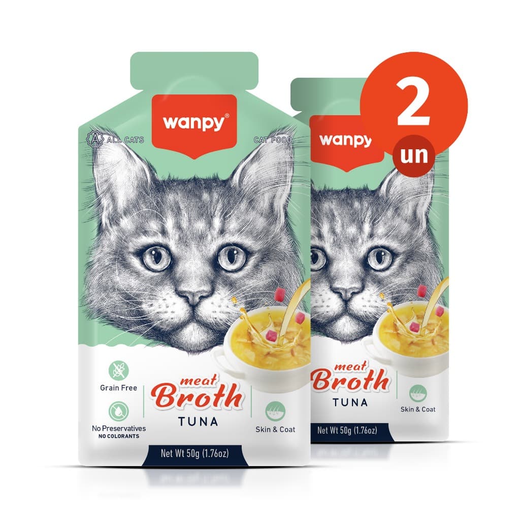 Kit 2 Truly Wanpy Petisco Sopa para Gatos Sabor Atum 50g