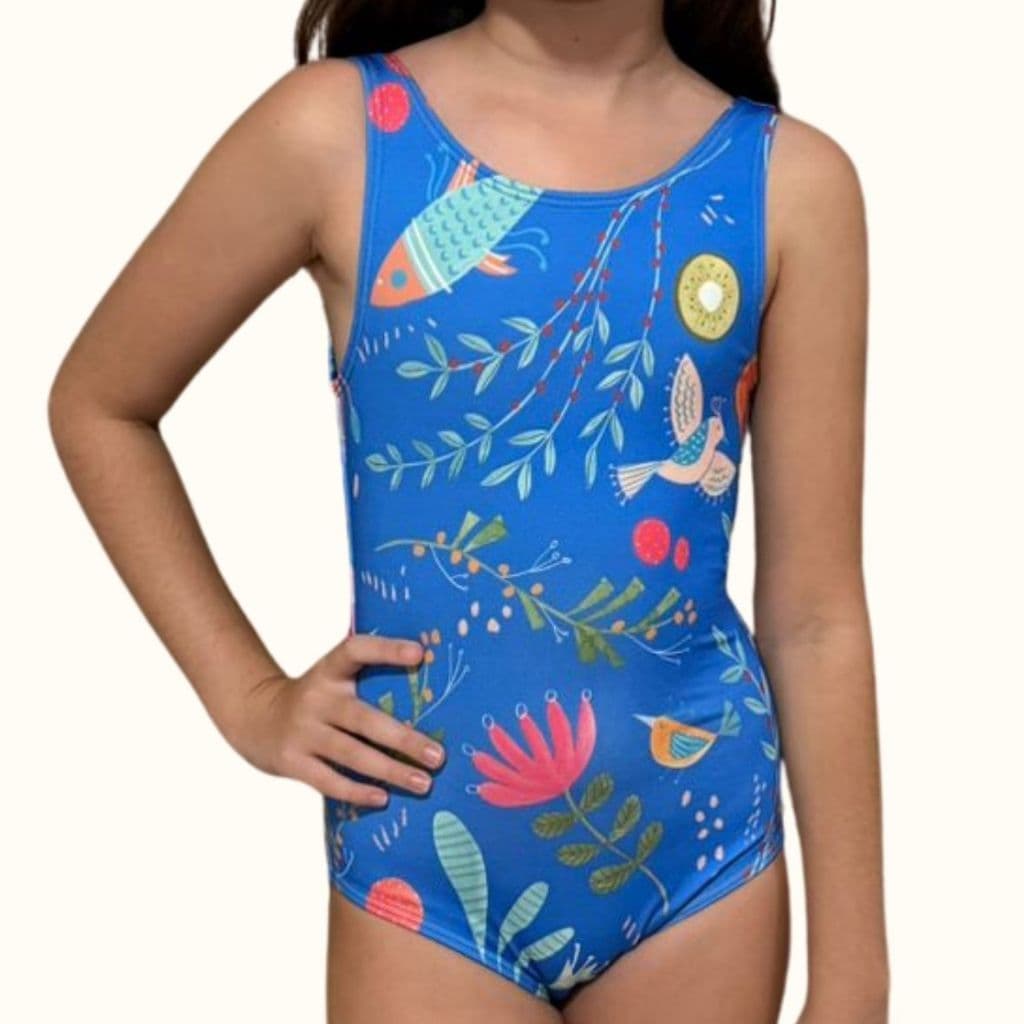 Maiô Infantil Juvenil Menina 2 a 13 anos I Proteção UV50+ I Todo Forrado I Confortável e Seguro para Praia e Piscina