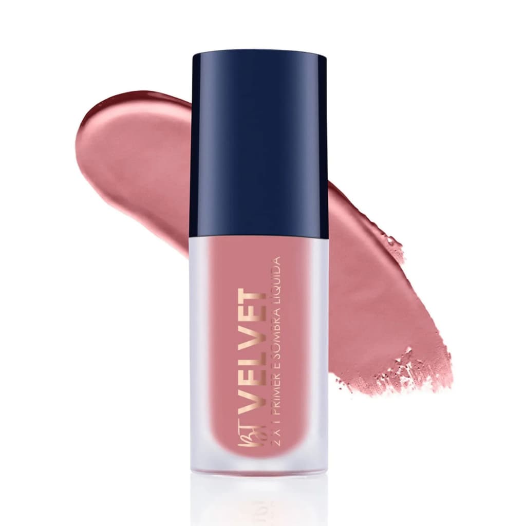 Bruna Tavares BT Velvet 2X1 Sombra Líquida e Primer Cor Tea Rose