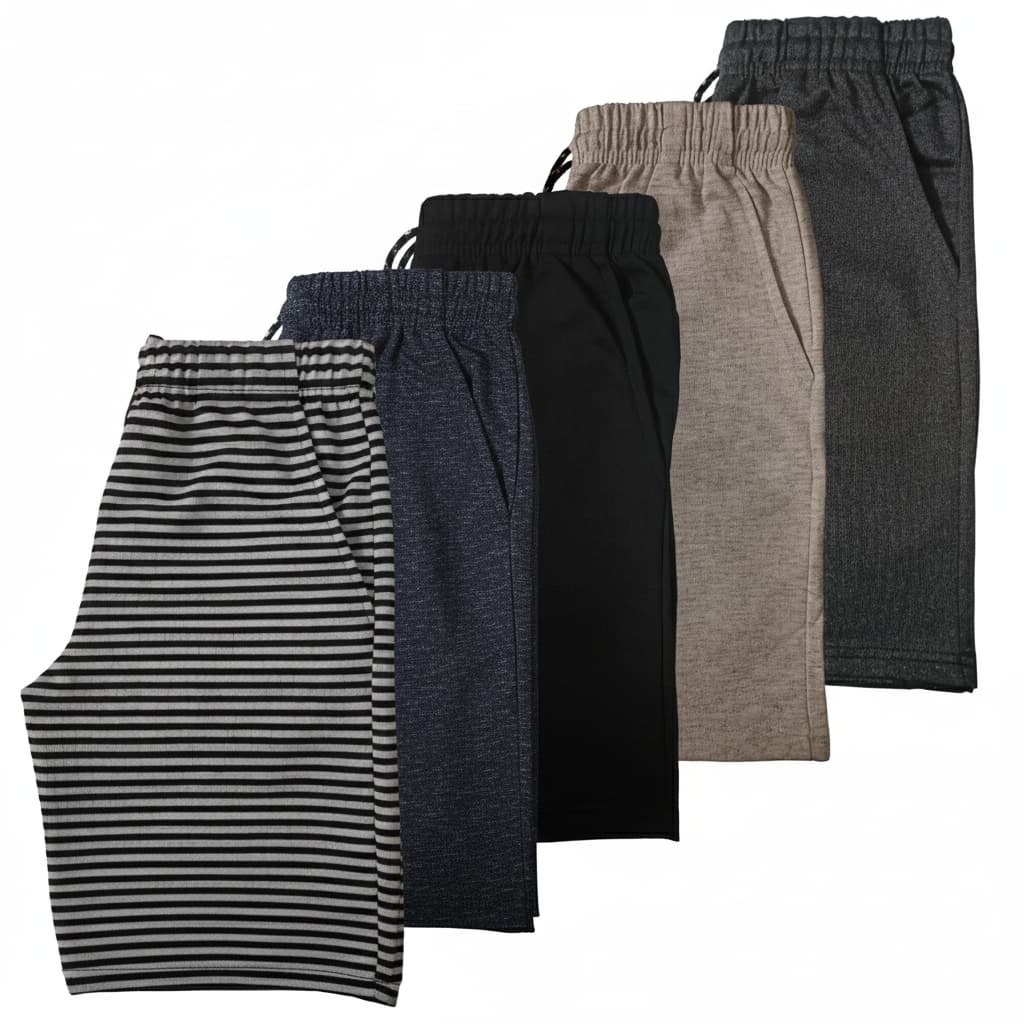 Kit 4 Bermudas Masculinas de Moletom Para Treino Academia e Dia a Dia em Modelos Lisas e Listradas.
