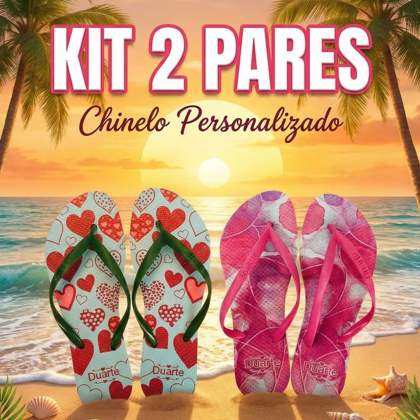 Kit 2 Pares de Chinelo Sandalia Feminino Adulto Verão Slim Mais Vendidos