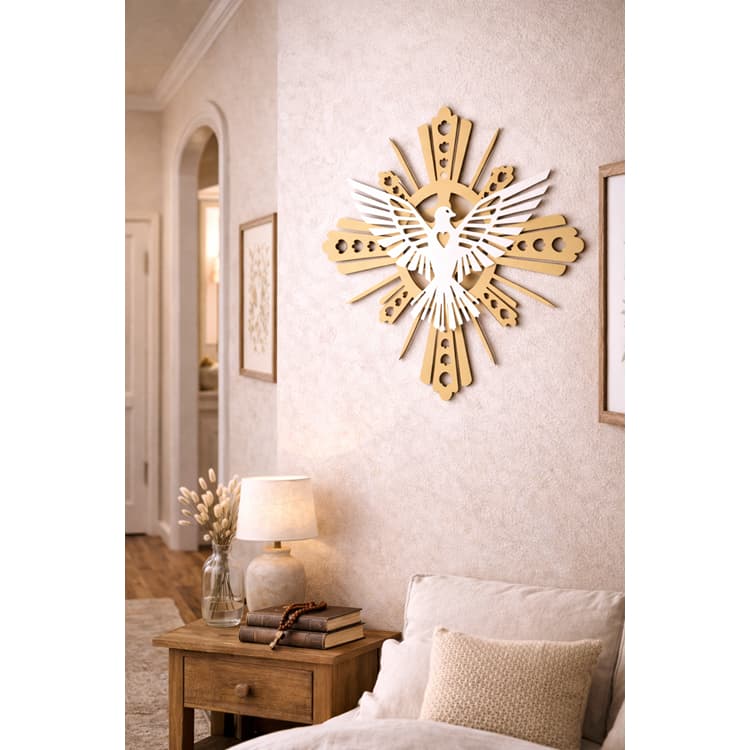Divino Espirito Santo Vazado Mdf cru Quadro Batizado