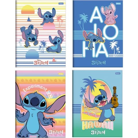 CADERNO STITCH DISNEY OFICIAL GRANDE BROCHURAO 80 FOLHAS FORONI E JANDAIA