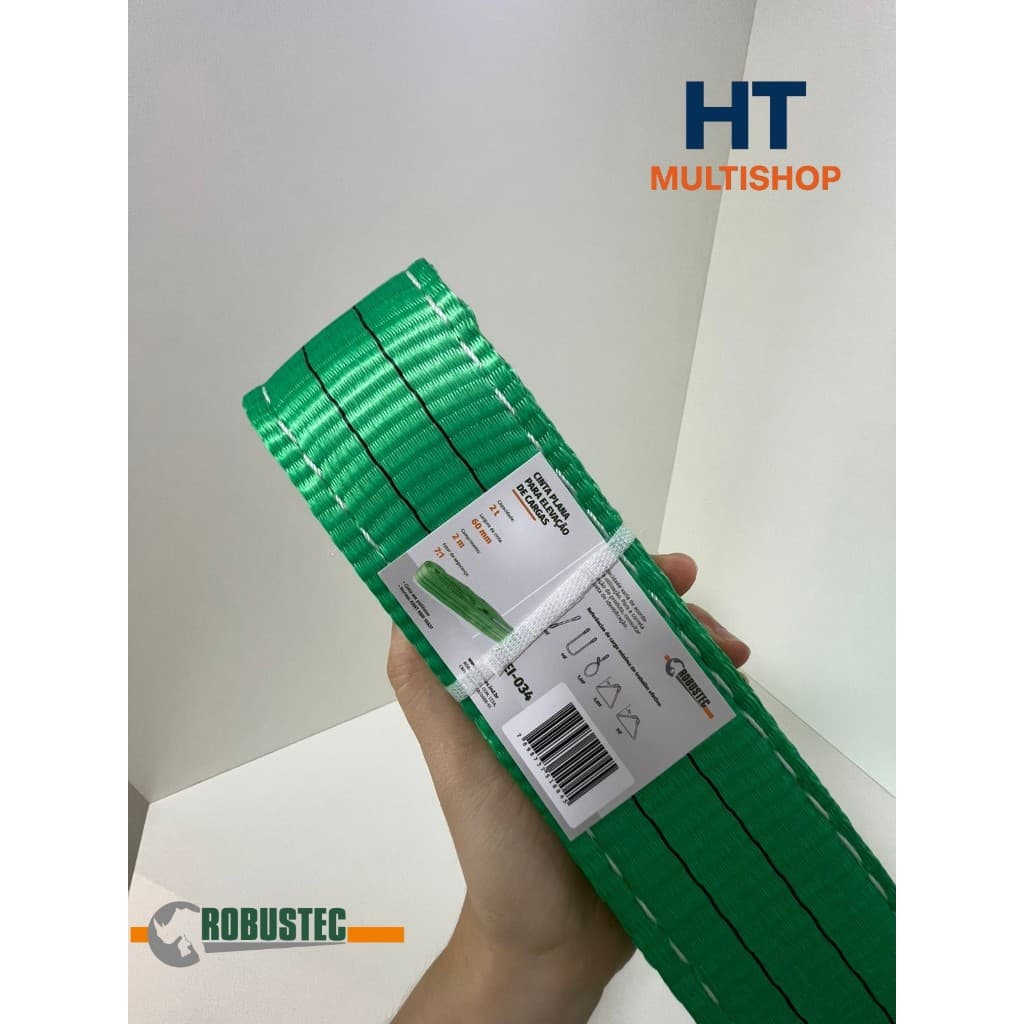 Cinta Plana de Elevação de Cargas 2 Toneladas ROBUSTEC RCEI-034