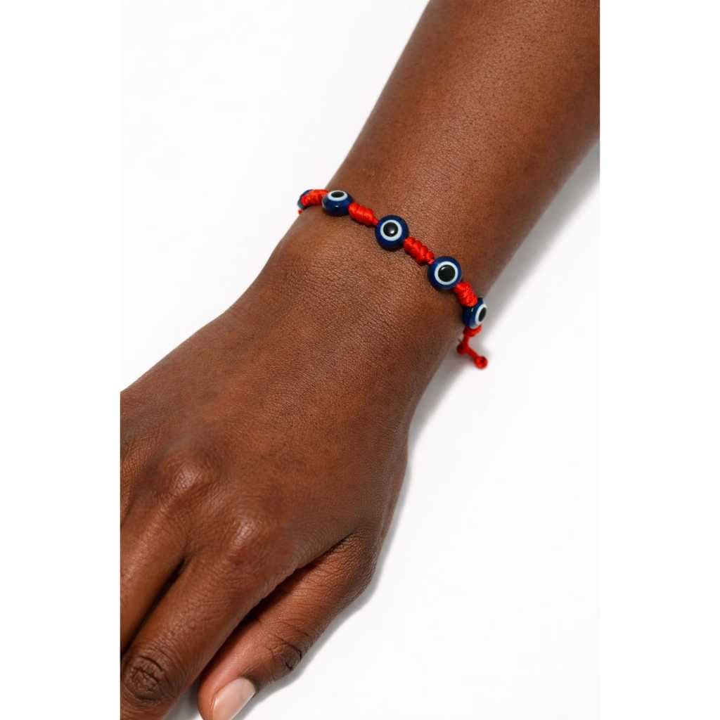 🧿 Pulseira 7 Nós Olho Grego Vermelha – Proteção, Sorte e Prosperidade